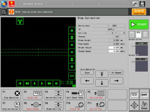 Stop correction screen